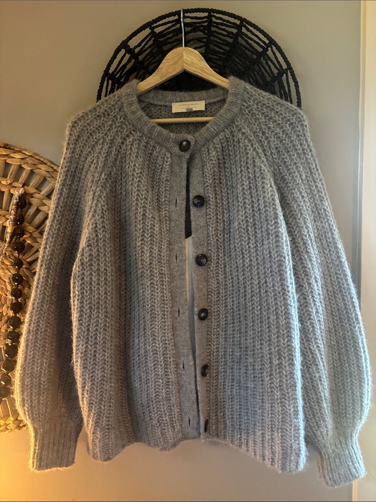 Sezane Sweaters - Sezane Emile Grey Button-Up Women's Sweater Cardigan